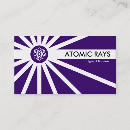 Atomstrahlen - dunkles Violett Visitenkarte (Vorderseite)