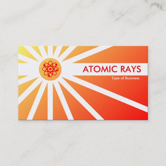 Atomstrahlen - rot und gelb schattiert visitenkarte (Vorderseite)