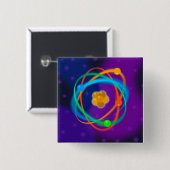 Atomstruktur Spots Wissenschaft Button (Vorne & Hinten)