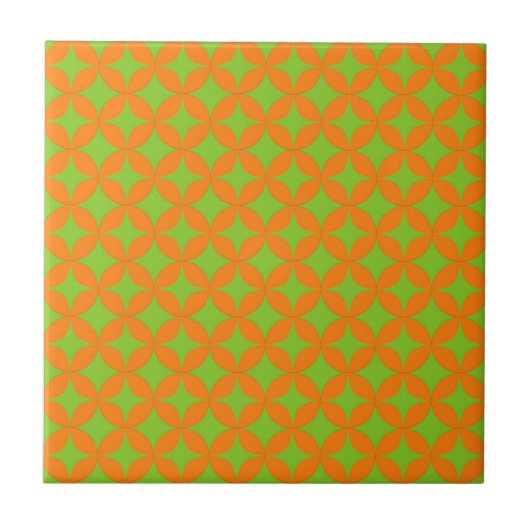 Atomsturm-Sternenexplosion Glitzern Retro-Orange-M Fliese (Vorderseite)