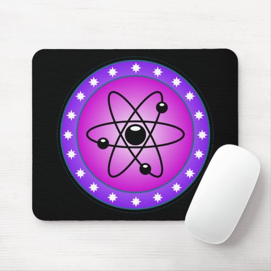 Atomsymbol auf rosa Hintergrund Mousepad (Mit Mouse)