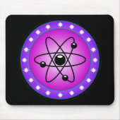 Atomsymbol auf rosa Hintergrund Mousepad (Vorne)