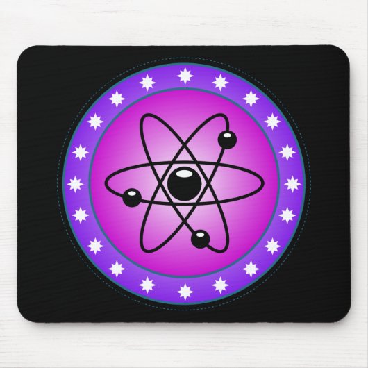 Atomsymbol auf rosa Hintergrund Mousepad (Vorne)