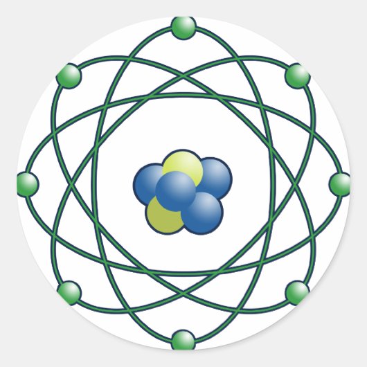 Atomteilchen Runder Aufkleber (Vorderseite)