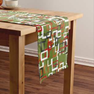 Atomtisch-Runner des mittleren Jahrhunderts Kurzer Tischläufer