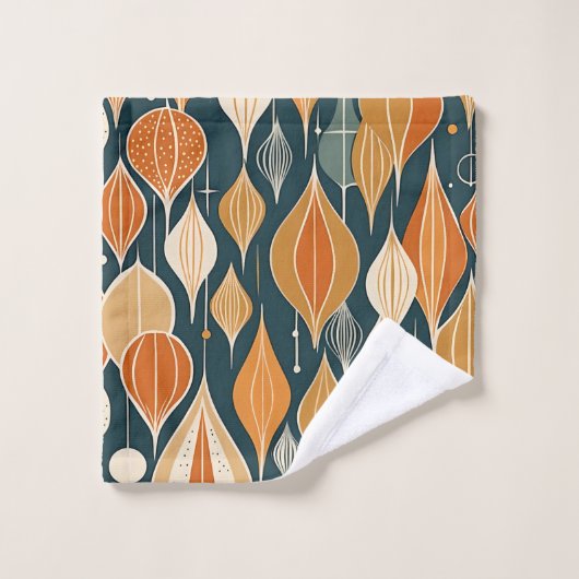 Atomtropfen aus dem Mittelalter Ocker Moderner Ret Badhandtuch Set (Waschlappen)