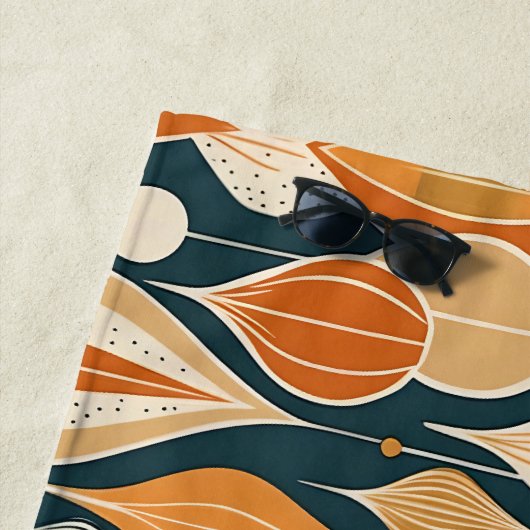 Atomtropfen aus dem Mittelalter Ocker Moderner Ret Strandtuch (Beispiel)