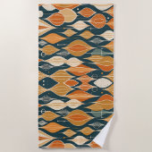 Atomtropfen aus dem Mittelalter Ocker Moderner Ret Strandtuch (Vorderseite)