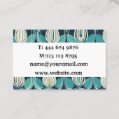 Atomtropfen Mitte des Jahrhunderts blaues grünes M Visitenkarte (Rückseite)