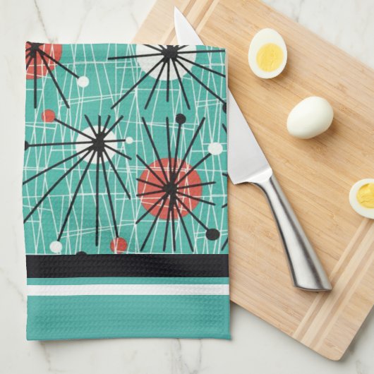 Atomtürkis Geschirrtuch (Viertel Falte)