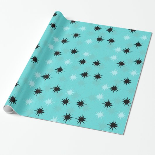 Atomtürkis-Sternexplosion-Verpackungs-Papier Geschenkpapier (Ungerollt)