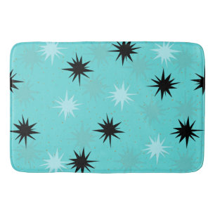 Atomtürkisfarbene Sternexplosionen Bath Mat Badematte