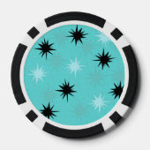 Atomtürkisfarbene Sternexplosionen Poker Chips (Rückseite)