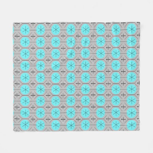Atomturquoise Dots Fleece Blanket (Vorderseite (Horizontal))