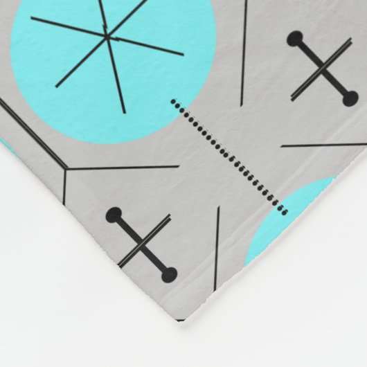 Atomturquoise Dots Fleece Blanket (Ecke)