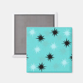 Atomturquoise Sternexplosion Square Magnet (Vorderseite/Rückseite)