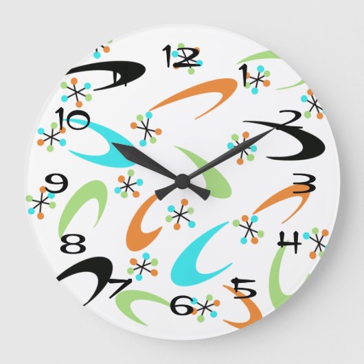 Atomuhr Mitte des Jahrhunderts Große Wanduhr (Vorderseite)