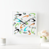 Atomuhr Mitte des Jahrhunderts Quadratische Wanduhr (Zuhause)