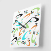 Atomuhr Mitte des Jahrhunderts Quadratische Wanduhr (Winkel)