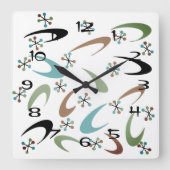 Atomuhr Mitte des Jahrhunderts Quadratische Wanduhr (Vorderseite)