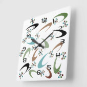 Atomuhr Mitte des Jahrhunderts Quadratische Wanduhr (Winkel)