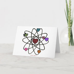 Atomvalentins-Leoparden-Druck-Herzen Feiertagskarte