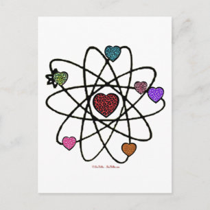 Atomvalentins-Leoparden-Druck-Herzen Feiertagspostkarte