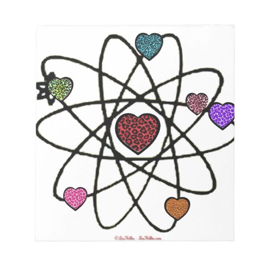 Atomvalentins-Leoparden-Druck-Herzen Notizblock (Vorderseite)