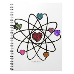 Atomvalentins-Leoparden-Druck-Herzen Notizblock