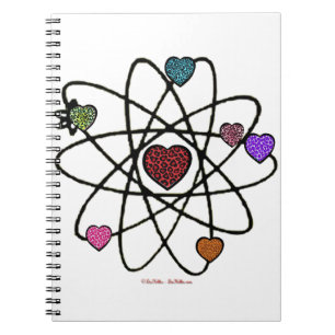 Atomvalentins-Leoparden-Druck-Herzen Notizblock