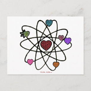 Atomvalentins-Leoparden-Druck-Herzen Postkarte