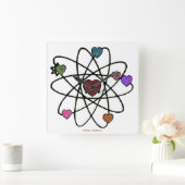 AtomValentinsgruß-Leopard-Druck-Herzen Quadratische Wanduhr (Zuhause)