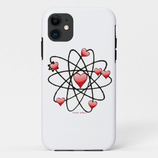 Atomvalentinsrot Herzen Case-Mate iPhone Hülle (Rückseite)