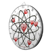Atomvalentinsrot Herzen Dartscheibe (Vorderseite rechts)