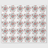 Atomvalentinsrot Herzen Geschenkpapier (Flach)