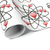 Atomvalentinsrot Herzen Geschenkpapier (Rolleneckpunkt)