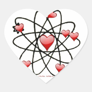 Atomvalentinsrot Herzen Herz-Aufkleber