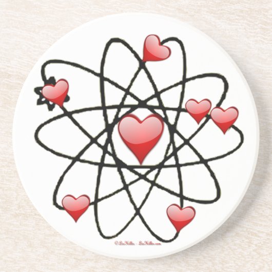 Atomvalentinsrot Herzen Sandstein Untersetzer (Vorne)