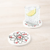 Atomvalentinsrot Herzen Sandstein Untersetzer (Seite)