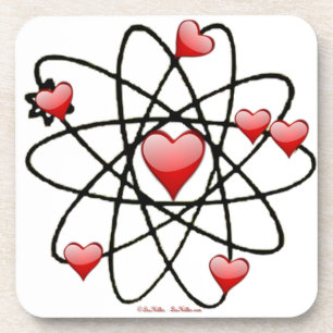Atomvalentinsrot Herzen Untersetzer