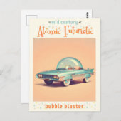 Atomwaffenfuturistisches Blasen-Blaster-Auto Postkarte (Vorne/Hinten)