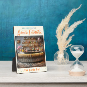Atomwaffenfuturistisches Party-Bar Mitte des Jahrh Fotoplatte