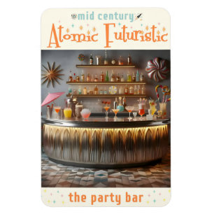 Atomwaffenfuturistisches Party-Bar Mitte des Jahrh Magnet