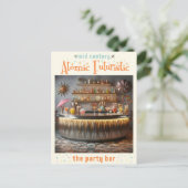 Atomwaffenfuturistisches Party-Bar Mitte des Jahrh Postkarte (Stehend Vorderseite)
