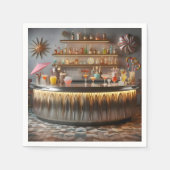 Atomwaffenfuturistisches Party-Bar Mitte des Jahrh Serviette (Vorderseite)