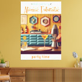 Atomwaffenfuturistisches Party Mitte des Jahrhunde Leinwanddruck (Insitu (Wohnzimmer))