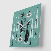 Atomy Kitty Christmas ©studioxtine Quadratische Wanduhr (Winkel)