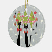 Atomzeit Mitte Jahrhundert Moderne Coole Katze Keramik Ornament (Links)