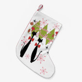 Atomzeit Mitte Jahrhundert Moderne Coole Katze Kleiner Weihnachtsstrumpf (Vorderansicht (hängend))