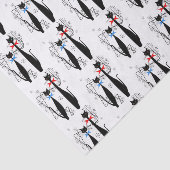 Atomzeit Mitte Jahrhundert Moderne Coole Katzenpaa Seidenpapier (Ausschnitt)